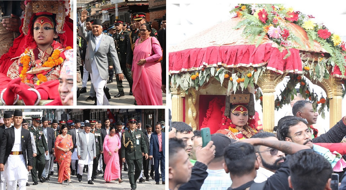 हनुमान ढोकामा इन्द्रजात्रा, भिभिआइपीको पैदल यात्रा [तस्बिरहरु]